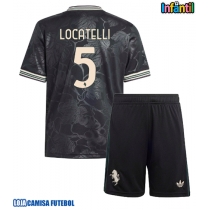 Camisa de Futebol Juventus Manuel Locatelli #5 Equipamento Alternativo Infantil 2025-26 Manga Curta (+ Calças curtas)